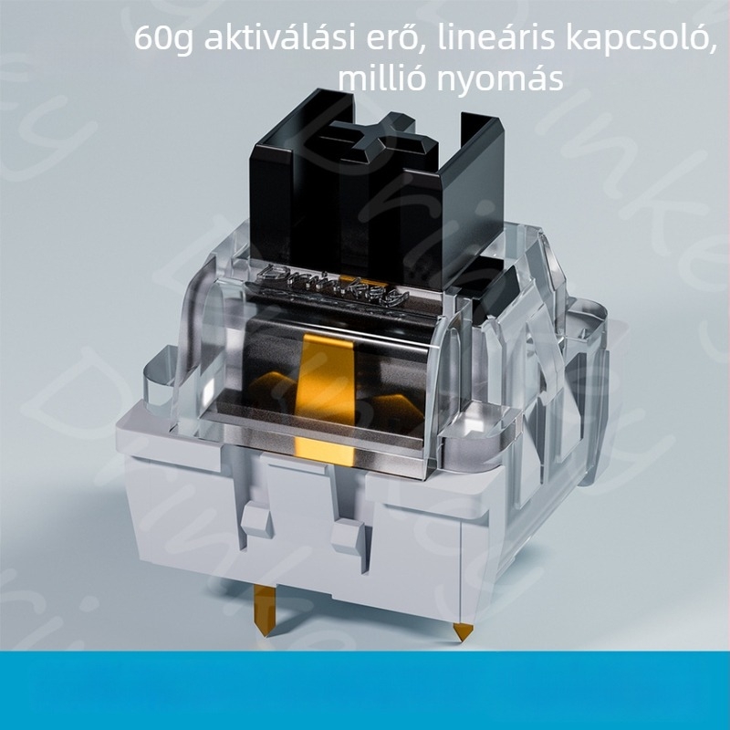 Precíz mechanikus billentyűzetkapcsolók – hárompin, hot-swappable, porálló, lineáris tengely, RGB háttérvilágítás