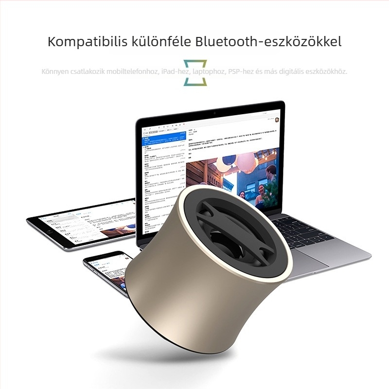 Fém házú mini Bluetooth hangszóró, Bluetooth 5.0, 5W, beépített akkumulátor 500-800 mAh, frekvencia-tartomány 100 Hz-20 kHz, SNR ≥95 dB
