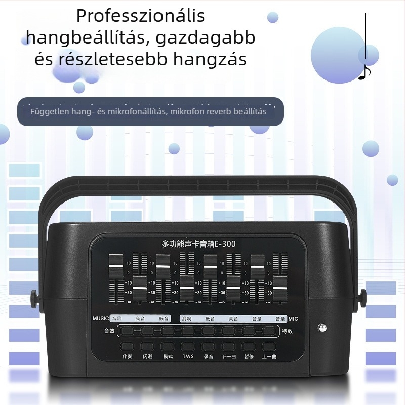 Külső Bluetooth hangszóró, hordozható, 60W, Bluetooth 5.0, beépített 6000mAh akkumulátor, akár 15 m hatótávolság, frekvencia-válasz 80 Hz–18 kHz