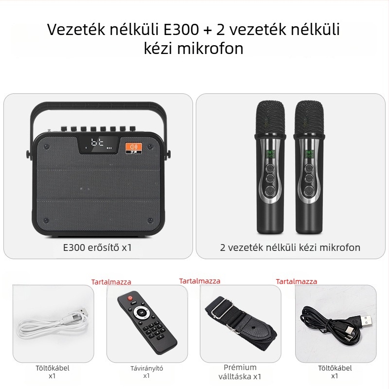 Külső Bluetooth hangszóró, hordozható, 60W, Bluetooth 5.0, beépített 6000mAh akkumulátor, akár 15 m hatótávolság, frekvencia-válasz 80 Hz–18 kHz