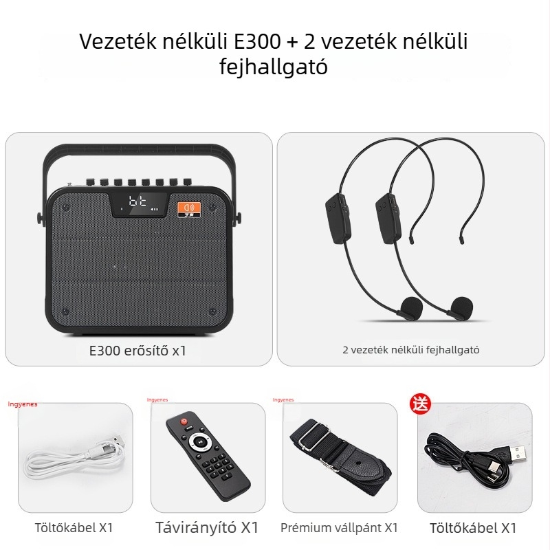 Külső Bluetooth hangszóró, hordozható, 60W, Bluetooth 5.0, beépített 6000mAh akkumulátor, akár 15 m hatótávolság, frekvencia-válasz 80 Hz–18 kHz
