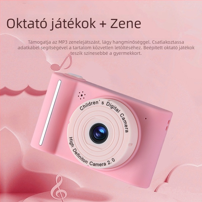A16 gyerekeknek szánt digitális kamera: 20 MP, 2 hüvelykes kijelző, SD-kártya, 12 órás akkumulátor-üzemidő