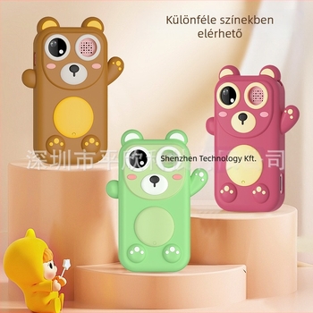 HY-08 Gyermekeknek szánt multfunkciós digitális fényképezőgép játékhoz, 2.4 hüvelykes LCD, 3.0 MP, ABS+szilikon test, 7–8 órás üzemidő