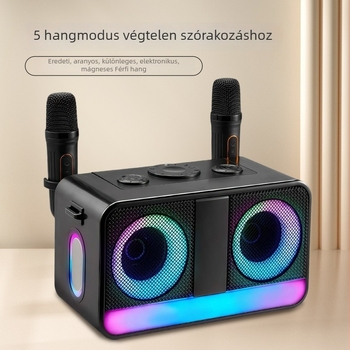 Karaoke Bluetooth hangszóró, hordozható kültéri használatra, 35W, két hangszóró, beépített akkumulátor, Bluetooth 5.1, frekvenciasáv 100Hz-20kHz, mikrofon a csomagban