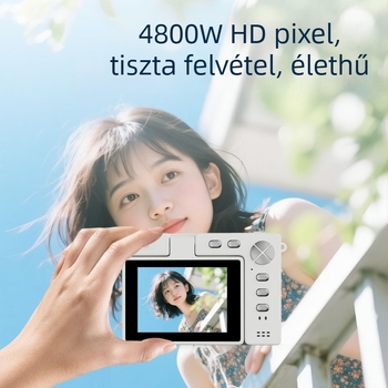 Fiatalok CCD digitális kamera, hordozható önarckép kamera otthoni használatra, 13 MP, 2,8 hüvelykes LCD, 16× digitális zoom, Android-alapú, TF-kártya