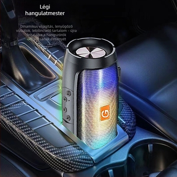 Vezeték nélküli Bluetooth hangszóró TWS kettős sztereóval, 6W kimenet, beépített 500–800 mAh-s akkumulátor, Bluetooth 5.0, frekvenciaválasz 100 Hz–20 kHz, működési távolság 10 m