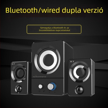 X7 2.1 számítógépes hangszórók, 9W, 40Hz-20kHz, USB tápegység, Bluetooth 4.1
