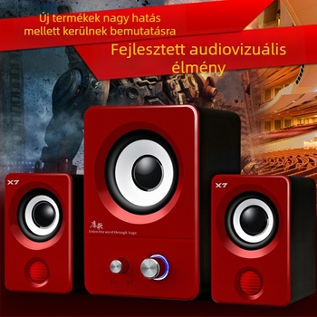 X7 2.1 számítógépes hangszórók, 9W, 40Hz-20kHz, USB tápegység, Bluetooth 4.1