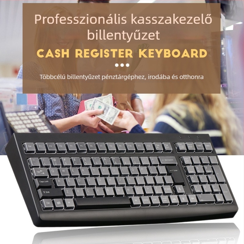 Kábeles billentyűzet pénztárgéphez, chedian KB-SY101, 101 billentyű, vízálló