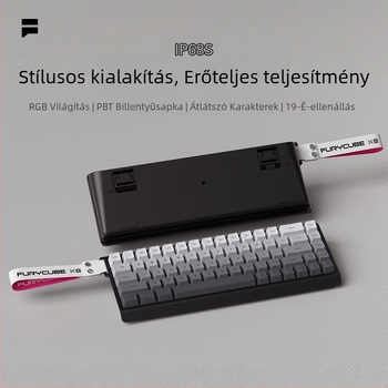 Furycube IP68S 68–gombos vezetékes membrán billentyűzet RGB háttérvilágítással, irodai és játékhoz