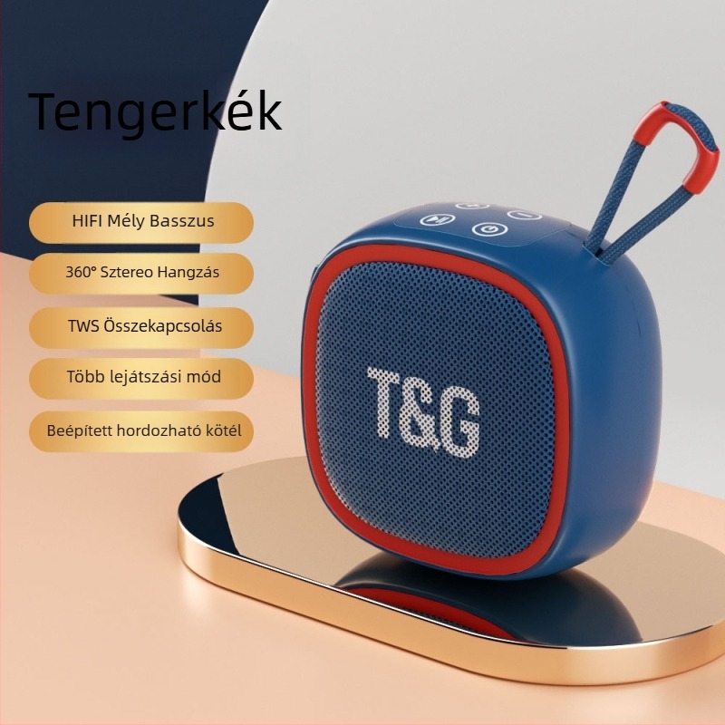 Mini Bluetooth hangszóró kártyahely, Bluetooth 5.0, IPX7 vízálló, beépített 500–800 mAh akkumulátor, frekvencia-válasz 100 Hz–20 kHz, SNR ≥70 dB
