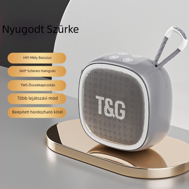 Mini Bluetooth hangszóró kártyahely, Bluetooth 5.0, IPX7 vízálló, beépített 500–800 mAh akkumulátor, frekvencia-válasz 100 Hz–20 kHz, SNR ≥70 dB