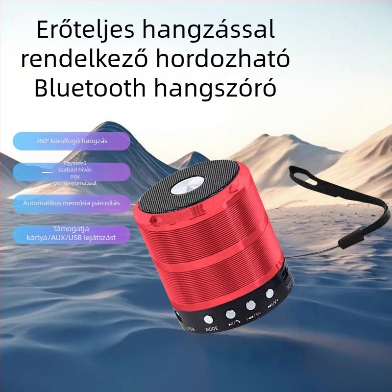 WS-887 Hordozható Bluetooth Hangszóró Beépített Akkumulátorral, Erőteljes Basszus, 5 W, 10 m Hatótávolság