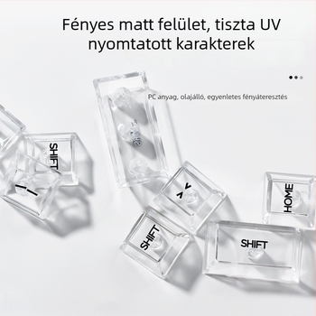 132-es kulcsos billentyűsapka készlet mechanikus billentyűzethez, teljesen átlátszó, DIY testreszabás, PC műanyag, oldalsó gravírozás