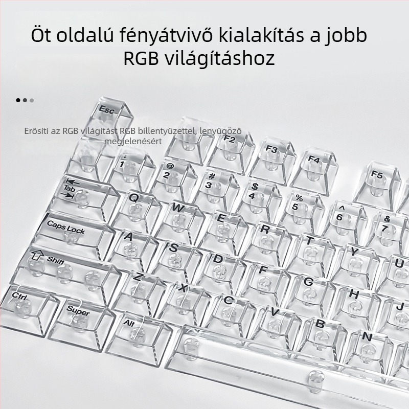 132-es kulcsos billentyűsapka készlet mechanikus billentyűzethez, teljesen átlátszó, DIY testreszabás, PC műanyag, oldalsó gravírozás