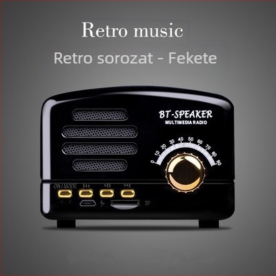 BT01 Kreatív retro Bluetooth hangszóró fa textúrával, beépített 300–500 mAh akkumulátor, 5 W, Bluetooth 2.1, 100 Hz–20 kHz, SNR ≥75 dB.
