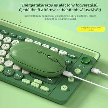 Kétszeres módú vezeték nélküli Bluetooth billentyűzet, 87 billentyű, ABS kivitel, Bluetooth + 2,4G, háttérvilágítás nélküli