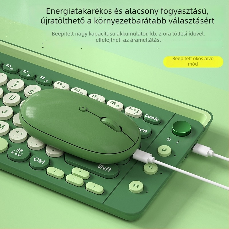 Kétszeres módú vezeték nélküli Bluetooth billentyűzet, 87 billentyű, ABS kivitel, Bluetooth + 2,4G, háttérvilágítás nélküli