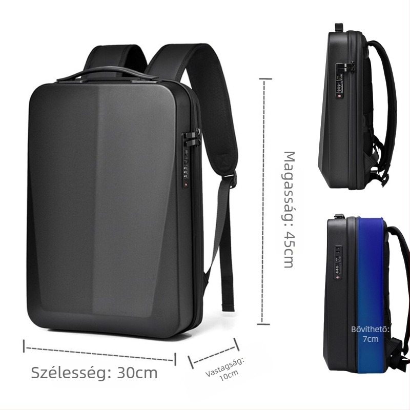 Üzleti laptop hátizsák PC anyagból, vízálló, 20–35L kapacitás, görbült vállpánt, utazásokhoz üzleti célokra