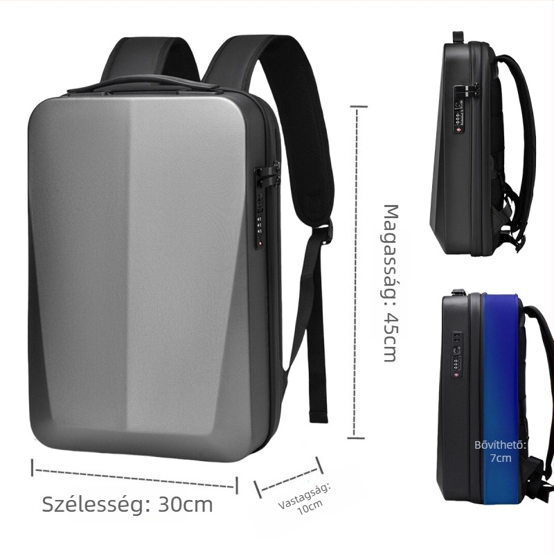 Üzleti laptop hátizsák PC anyagból, vízálló, 20–35L kapacitás, görbült vállpánt, utazásokhoz üzleti célokra