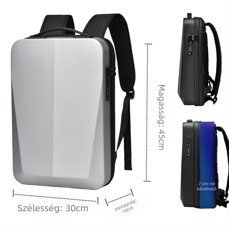Üzleti laptop hátizsák PC anyagból, vízálló, 20–35L kapacitás, görbült vállpánt, utazásokhoz üzleti célokra