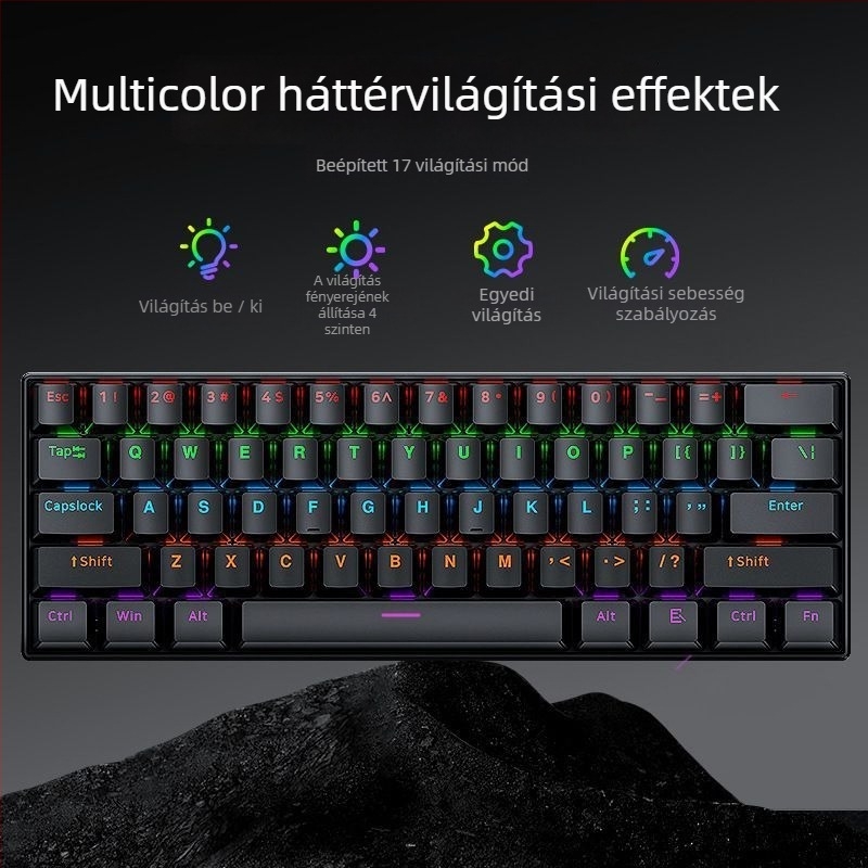Kábeles mechanikus numerikus billentyűzet Asus Tianxuan 6Pro laptophoz, tengely nélküli kapcsolókkal, keverék háttérvilágítással, műanyag ház