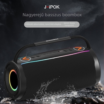 Hordozható Bluetooth hangszóró IPX5 vízálló, 8W kimenet, beépített akkumulátor 2000–4000 mAh, Bluetooth 5.3, frekvencia-tartomány 100 Hz–20 kHz