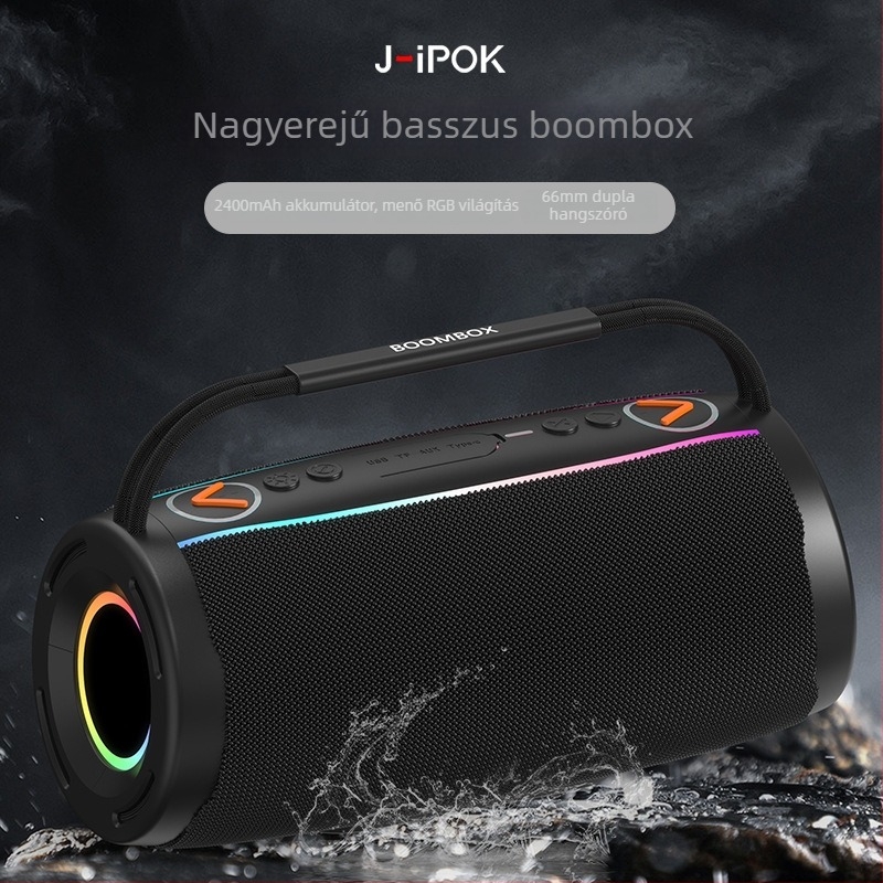 Hordozható Bluetooth hangszóró IPX5 vízálló, 8W kimenet, beépített akkumulátor 2000–4000 mAh, Bluetooth 5.3, frekvencia-tartomány 100 Hz–20 kHz