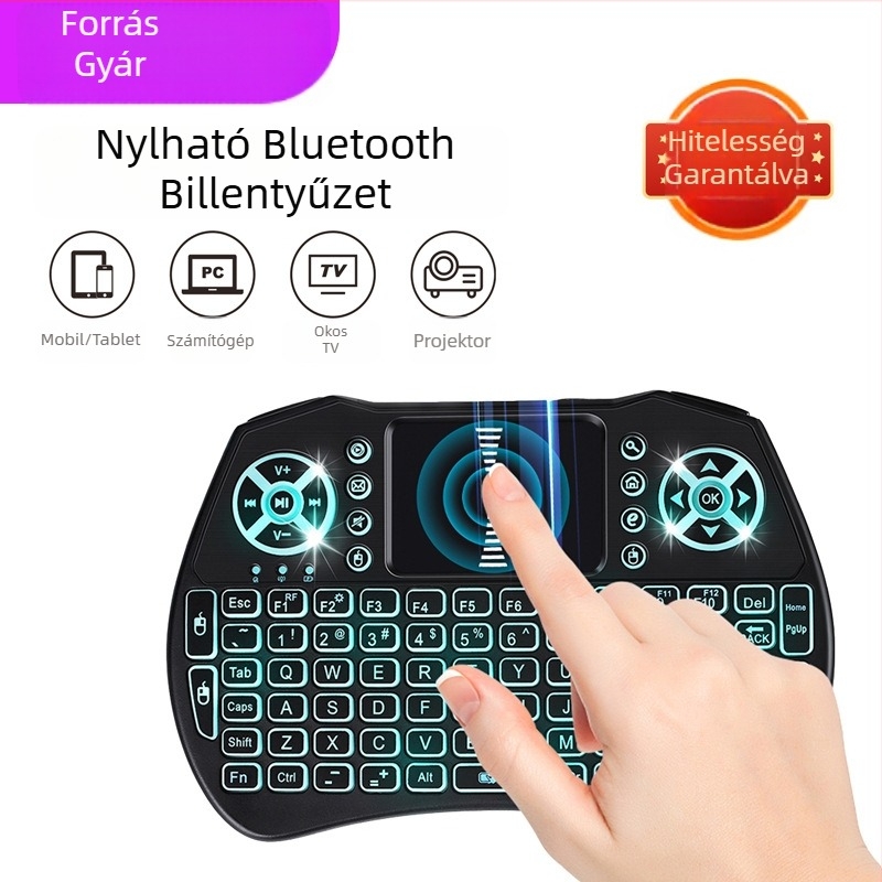 Bluetooth billentyűzet RGB háttérvilágítással, vezeték nélküli, 88–98 billentyű, egyszerre két eszközt képes csatlakoztatni, ABS ház