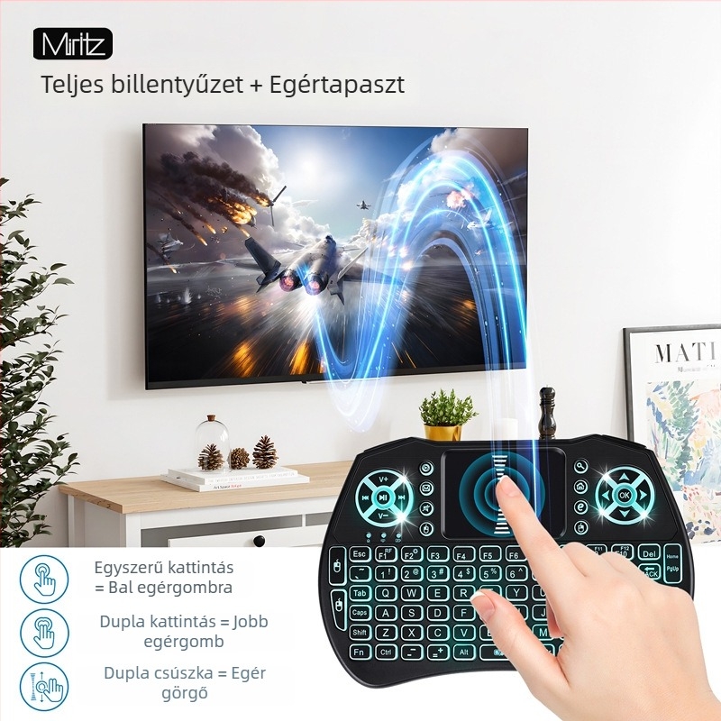 Bluetooth billentyűzet RGB háttérvilágítással, vezeték nélküli, 88–98 billentyű, egyszerre két eszközt képes csatlakoztatni, ABS ház