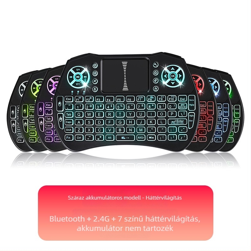 Bluetooth billentyűzet RGB háttérvilágítással, vezeték nélküli, 88–98 billentyű, egyszerre két eszközt képes csatlakoztatni, ABS ház