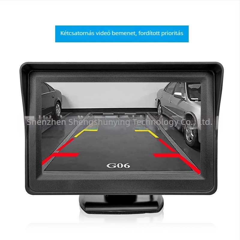 Autós LCD-monitor SSY-Y401 – felbontás 480x272, AV bemenet, CVBS kompatibilitás, PAL/NTSC