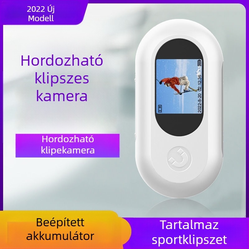GO2 Mini Akciókamera mágneses rögzítéssel — 8 MP CMOS, Maximális felbontás 800x600, Wi‑Fi, elektronikus képstabilizáció, széles látószög