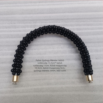 Hiro Mori Kivehető gyöngyös táska fogantyú, U-formájú, anyag: gyöngyök, tavasz 2024, funkció: terheléscsökkentés