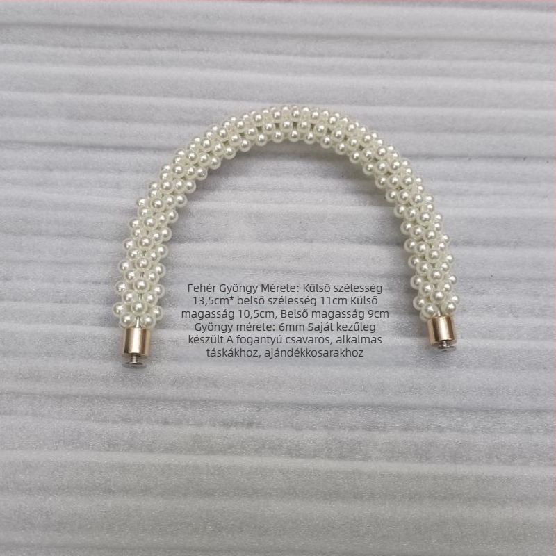 Hiro Mori Kivehető gyöngyös táska fogantyú, U-formájú, anyag: gyöngyök, tavasz 2024, funkció: terheléscsökkentés