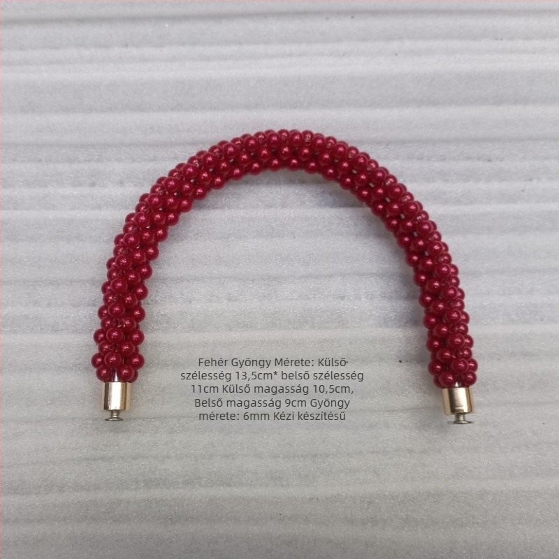 Hiro Mori Kivehető gyöngyös táska fogantyú, U-formájú, anyag: gyöngyök, tavasz 2024, funkció: terheléscsökkentés