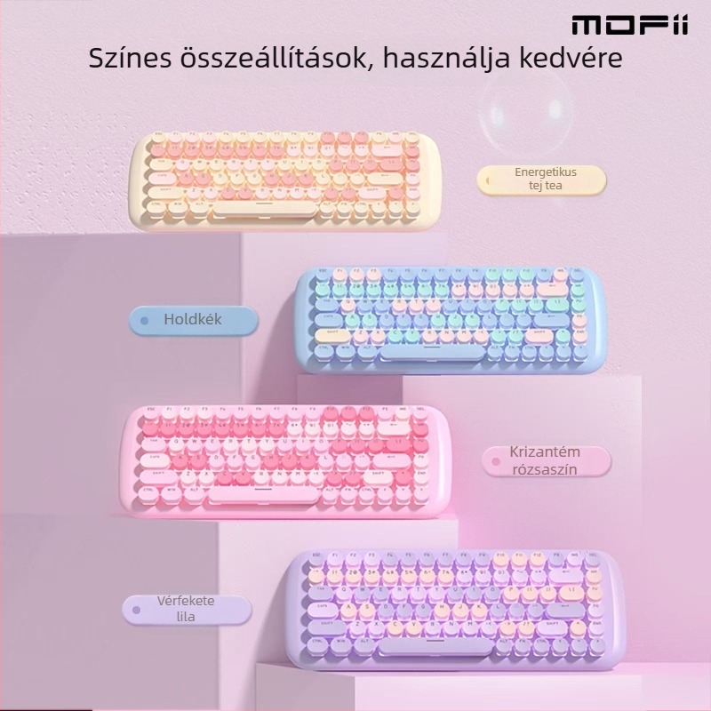 MOFII mechanikus billentyűzet, legfeljebb 87 billentyű, kábeles, vízálló, mechanikus kapcsolók, ABS ház, 1,8 m kábel