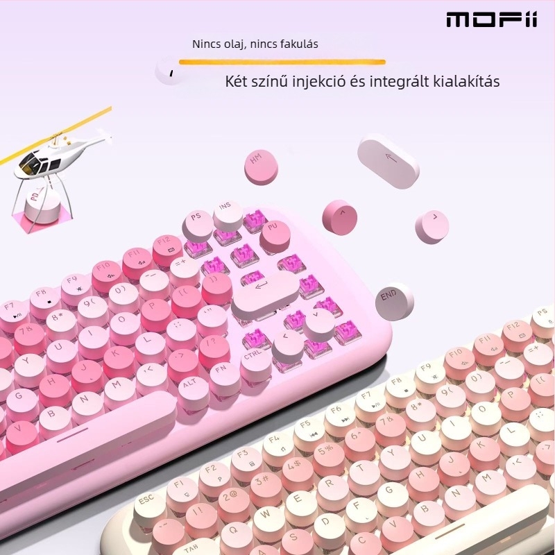 MOFII mechanikus billentyűzet, legfeljebb 87 billentyű, kábeles, vízálló, mechanikus kapcsolók, ABS ház, 1,8 m kábel