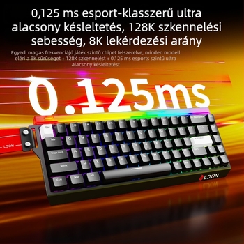 LDON68PRO Mágneses tengelyű mechanikus billentyűzet, 87 gomb, vezetékes, RGB háttérvilágítás