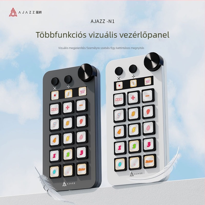 Ajazz N1 vezetékes billentyűzet 15 billentyűvel és RGB háttérvilágítással (szilikon és ABS anyagok; testreszabás támogatott)