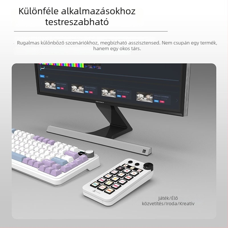 Ajazz N1 vezetékes billentyűzet 15 billentyűvel és RGB háttérvilágítással (szilikon és ABS anyagok; testreszabás támogatott)