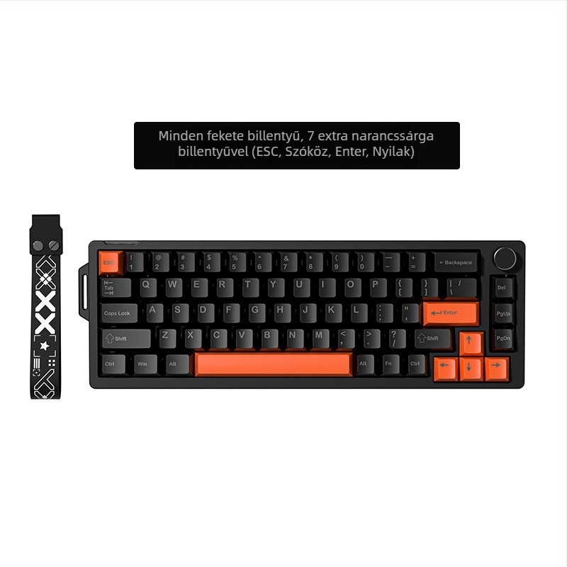 Mechanikus billentyűzet, 68 gomb, vezetékes USB, RGB háttérvilágítás, fehér kapcsolók