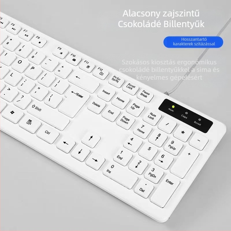 Numerikus billentyűzet, USB-kábeles, háttérvilágítás nélkül, asztali/otthoni használatra