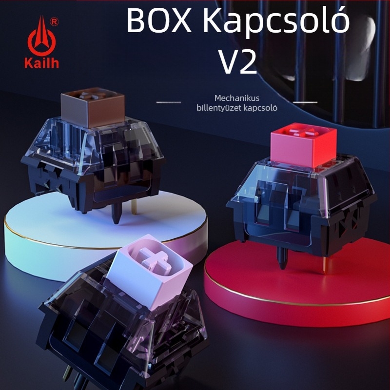 Kailh BOX mechanikus billentyűzet RGB háttérvilágítással, BOX kapcsolókkal, vezetékes, por- és vízálló