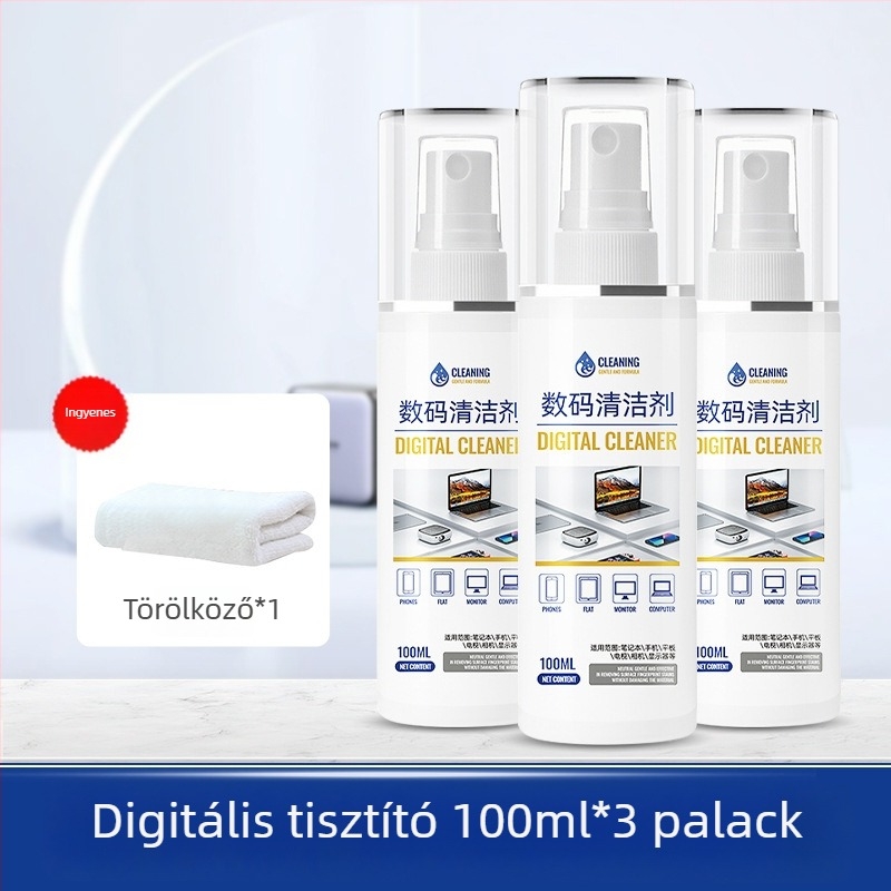 Általános tisztító spray notebookokhoz és számítógépekhez, modell 312; tisztító készlet, deionizált vízzel és felületaktív anyagokkal