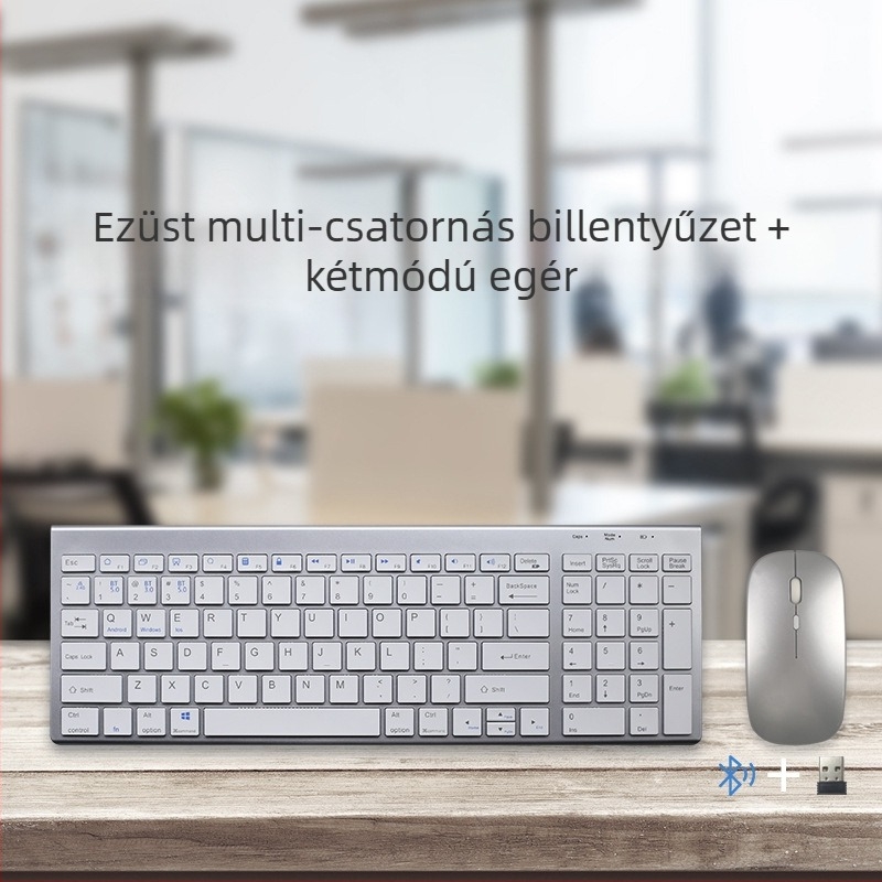 Bluetooth billentyűzet és egér készlet, 1600 DPI, ergonikus, vízálló, három mód, modell K007