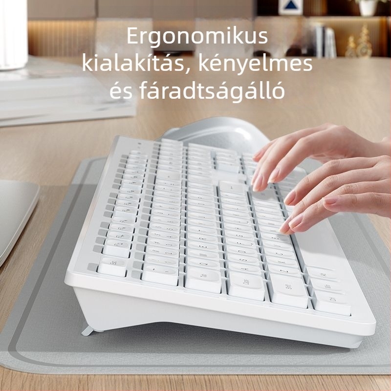 Vezeték nélküli billentyűzet és egér készlet – USB vevő, 1000 DPI optikai felbontás (1000 DPI optikai felbontás, USB interfész, USB vevő)