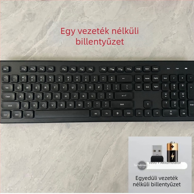 Vezeték nélküli billentyűzet és egér készlet – USB vevő, 1000 DPI optikai felbontás (1000 DPI optikai felbontás, USB interfész, USB vevő)