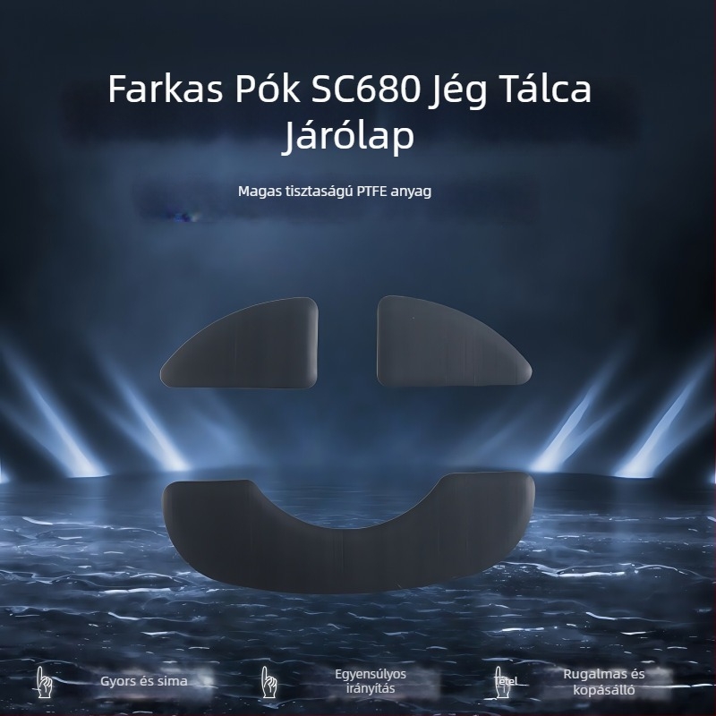Egér talpbetétek Wolf Spider sc680/sc580 — kopásálló, sima felület, pontos slot-beállítás — ragasztónyom nélkül — egyedi minta