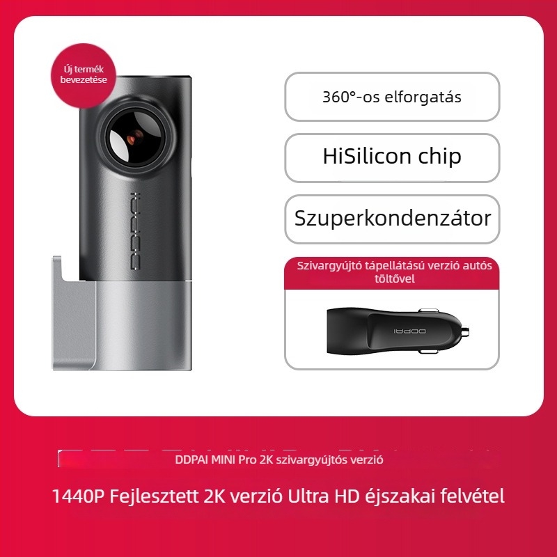 Autós dash cam 2025-ös új modell, vezeték nélküli, Ultra HD éjszakai látás, parkolási megfigyelés, 24 órás felvétel